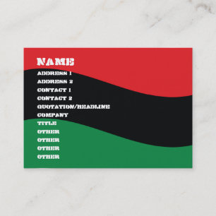 Rode, zwarte en groene vlag visitekaartje