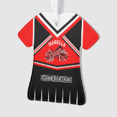 Rode, zwarte en witte Cheerleader 📣 💖 Ornament (voorkant)