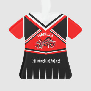 Rode, zwarte en witte Cheerleader 📣 💖 Ornament