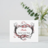 rode zwarte en witte grafische kaart Hartelijk dan (Staand voorkant)