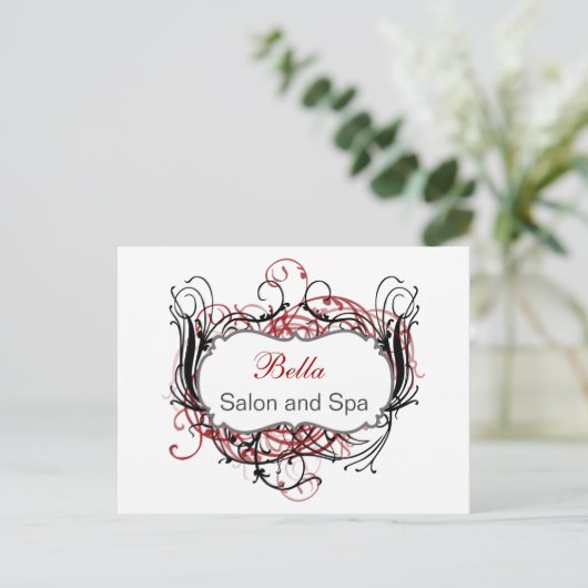 rode zwarte en witte grafische kaart Hartelijk dan (Staand voorkant)