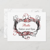 rode zwarte en witte grafische kaart Hartelijk dan (Voorkant / Achterkant)