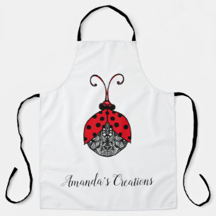 Rode zwarte en witte lijnhoeklak schort