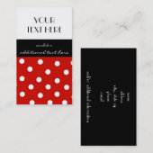 Rode, zwarte en witte pooldots visitekaartje (Voorkant / Achterkant)