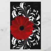 Rode, Zwarte en Witte Rol Gerbera Daisy Flyer (Achterkant)