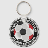 Rode, zwarte en witte ⚽ Sleutelhanger (Voorkant)