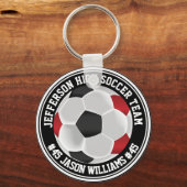 Rode, zwarte en witte ⚽ Sleutelhanger (Voorkant)