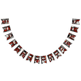 Rode, zwarte en witte sneeuwpoppen vlaggetjes