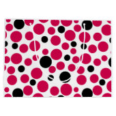 Rode zwarte erwten retro op witte achtergrond groot cadeauzakje (Achterkant)