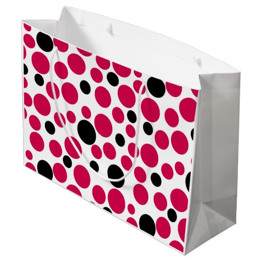 Rode zwarte erwten retro op witte achtergrond groot cadeauzakje (Achterkant Gekanteld)