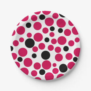 Rode zwarte erwten retro op witte achtergrond papieren bordje