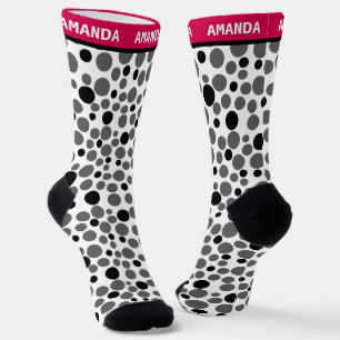 Rode zwarte erwten retro op witte achtergrond sokken