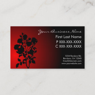 Rode zwarte fade bloem silhouet visitekaartjes
