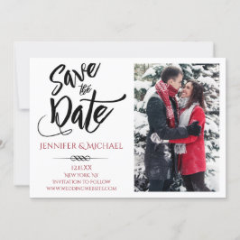 Rode zwarte foto Sla de datum op Save The Date