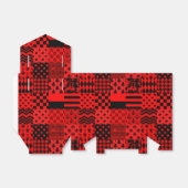 Rode zwarte gemengde patronen Patchwork ontwerp Bedankdoosjes (Uitgevouwen)