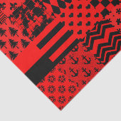 Rode zwarte gemengde patronen Patchwork ontwerp Tissuepapier (Detail)