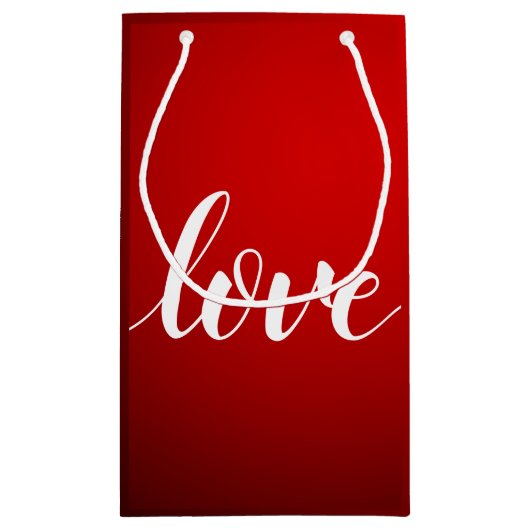 Rode zwarte gradiënt in reliëfdruk XOXO handgeschr Klein Cadeauzakje (Achterkant)