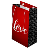 Rode zwarte gradiënt in reliëfdruk XOXO handgeschr Klein Cadeauzakje (Achterkant Gekanteld)