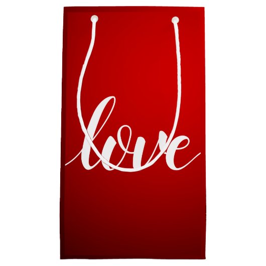 Rode zwarte gradiënt in reliëfdruk XOXO handgeschr Klein Cadeauzakje (Voorkant)