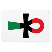 Rode, Zwarte & Groene Ankh Magneet (Horizontaal)