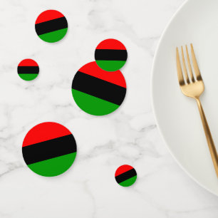 Rode, zwarte, groene pan-Afrikaanse vlag Confetti