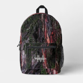 Rode zwarte houten schors aangepaste Monogram naam Bedrukte Rugzak (Voorkant)