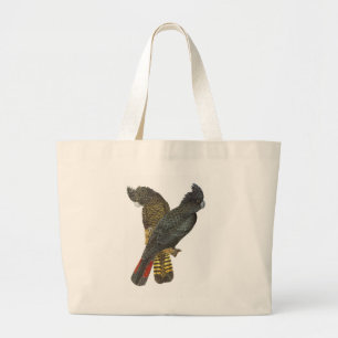 Rode zwarte katkatoenpaar grote tote bag