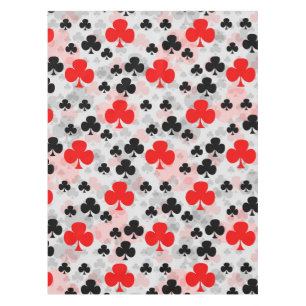 Rode Zwarte Klaver Club Abstract Patroonontwerp Tafelkleed