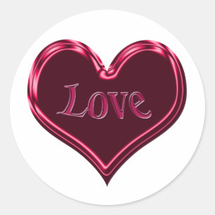 rode zwarte liefdeshart ronde sticker