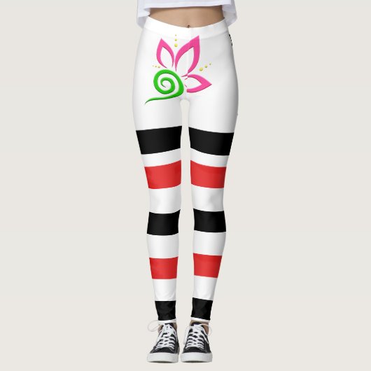 Rode zwarte lijn Leggings (Voorkant)