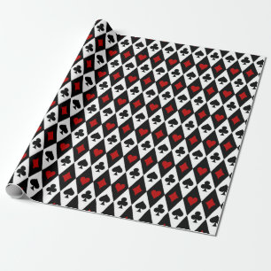  rode zwarte-speelkaartsymbolen cadeaupapier