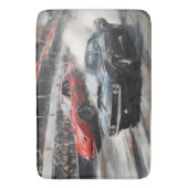 Rode & Zwarte Spier auto's Badmat (Voorkant Verticaal)