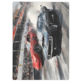 Rode & Zwarte Spier auto's Klembord (Achterkant)