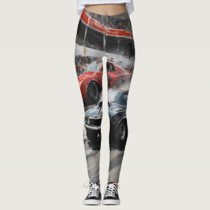 Rode & Zwarte Spier auto's Leggings