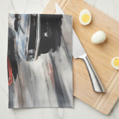 Rode & Zwarte Spier auto's Theedoek (Quarter Fold)