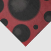 Rode Zwarte Stippen Cirkels Funky Patroon Decoupag Tissuepapier (Detail)