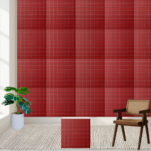 Rode Zwarte Tartan Plaid Keramische Tegel Tegeltje