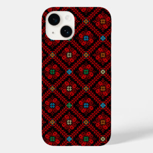Rode & Zwarte Tatreez Arabische Henna Case-Mate iPhone 14 Hoesje