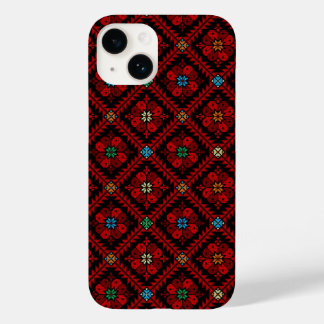 Rode & Zwarte Tatreez Arabische Henna Case-Mate iPhone 14 Hoesje
