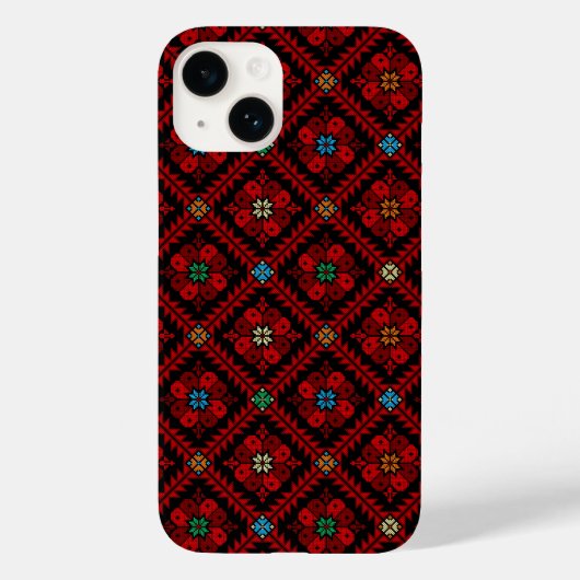 Rode & Zwarte Tatreez Arabische Henna Case-Mate iPhone Case (Achterkant)