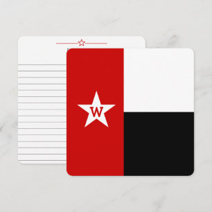 Rode & Zwarte Texas Vlag Notitiekaart
