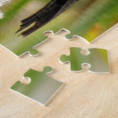 Rode Zwarte vogel op de Bulrush Legpuzzel (Zijkant)