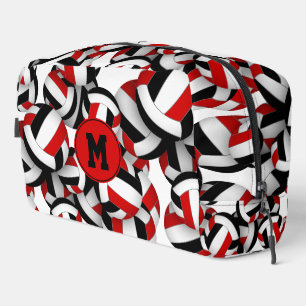 rode zwarte volleybalclub kleuren monogram toilettasje