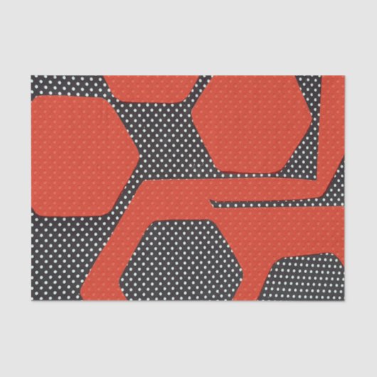 RODE ZWARTE WITTE ABSTRACTE WEEFSELPAPIER TISSUEPAPIER (Voorkant)