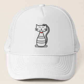 rode zwarte witte cartoon kitten smil trucker pet