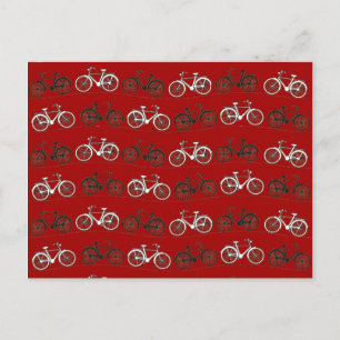 Rode zwarte witte  fietsen fietsen fietsen briefkaart