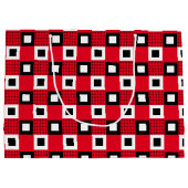 rode zwarte & witte gereduceerde esthetische anes groot cadeauzakje (Achterkant)