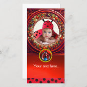 RODE ZWARTE WITTE LADYBUG BABY SHOWER FOTO-TEMPLAT (Voorkant / Achterkant)