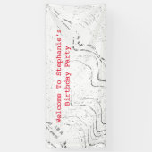 Rode zwarte witte patronen Abstracte geboortedag Spandoek (Verticaal)