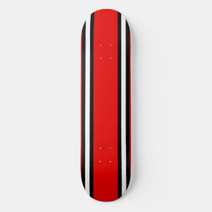 Rode Zwarte & Witte Pinstrepen Skateboarddek Skateboard